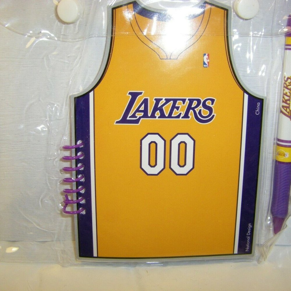 La Lakers NBA Los Angeles Lakers Notebook & Pen Set Basketball Clear Pouch NWT